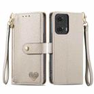 For Motorola Moto G24 Love Zipper Lanyard Leather Phone Case(Gray) - 1