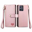 For Motorola Moto G54 Love Zipper Lanyard Leather Phone Case(Pink) - 1