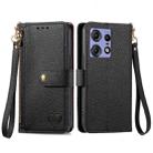 For Motorola Edge 50 Fusion Love Zipper Lanyard Leather Phone Case(Black) - 1