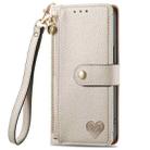 For Motorola Edge 50 Fusion Love Zipper Lanyard Leather Phone Case(Gray) - 2