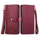 For Motorola Moto G Play 2024 Love Zipper Lanyard Leather Phone Case(Red) - 1