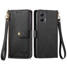 For Motorola Moto G Power 5G 2024 Love Zipper Lanyard Leather Phone Case(Black) - 1