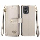 For Motorola Moto G Power 5G 2024 Love Zipper Lanyard Leather Phone Case(Gray) - 1