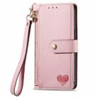 For Motorola Moto G Power 5G 2024 Love Zipper Lanyard Leather Phone Case(Pink) - 2