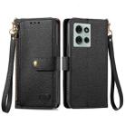 For Motorola Moto G75 5G Love Zipper Lanyard Leather Phone Case(Black) - 1