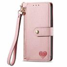 For Motorola Moto G75 5G Love Zipper Lanyard Leather Phone Case(Pink) - 2