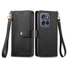For Motorola Moto S50 Love Zipper Lanyard Leather Phone Case(Black) - 2