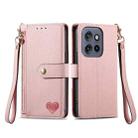 For Motorola Moto S50 Love Zipper Lanyard Leather Phone Case(Pink) - 2