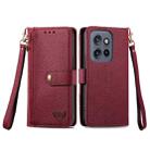 For Motorola Moto S50 Love Zipper Lanyard Leather Phone Case(Red) - 2