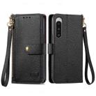 For Sony Xperia 5 IV Love Zipper Lanyard Leather Phone Case(Black) - 1