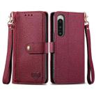 For Sony Xperia 5 IV Love Zipper Lanyard Leather Phone Case(Red) - 1