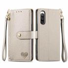 For Sony Xperia 10 IV Love Zipper Lanyard Leather Phone Case(Gray) - 1