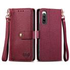 For Sony Xperia 10 IV Love Zipper Lanyard Leather Phone Case(Red) - 1