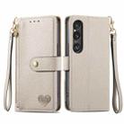 For Sony Xperia 1 VI Love Zipper Lanyard Leather Phone Case(Gray) - 1