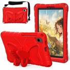 For Samsung Galaxy Tab A7 Lite T220 Butterfly Bracket EVA Shockproof Tablet Case(Red) - 1