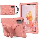 For Samsung Galaxy Tab S7 T870 Butterfly Bracket EVA Shockproof Tablet Case(Pink Orange) - 1