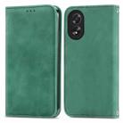 For OPPO A38 Retro Skin Feel Magnetic Flip Leather Phone Case(Green) - 1