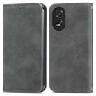 For OPPO A38 Retro Skin Feel Magnetic Flip Leather Phone Case(Grey) - 1