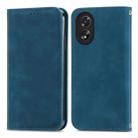 For OPPO A38 Retro Skin Feel Magnetic Flip Leather Phone Case(Blue) - 1