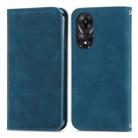 For OPPO A58 4G Retro Skin Feel Magnetic Flip Leather Phone Case(Blue) - 1