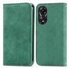 For OPPO A78 4G Retro Skin Feel Magnetic Flip Leather Phone Case(Green) - 1