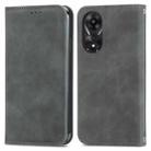 For OPPO A78 4G Retro Skin Feel Magnetic Flip Leather Phone Case(Grey) - 1