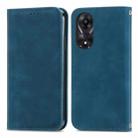 For OPPO A78 4G Retro Skin Feel Magnetic Flip Leather Phone Case(Blue) - 1