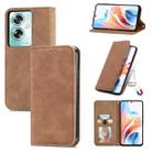 For OPPO A2  5G Retro Skin Feel Magnetic Flip Leather Phone Case(Brown) - 1