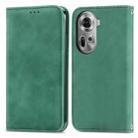 For OPPO Reno11 5G EU Retro Skin Feel Magnetic Flip Leather Phone Case(Green) - 1