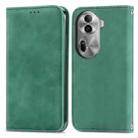 For OPPO Reno11 Pro 5G EU Retro Skin Feel Magnetic Flip Leather Phone Case(Green) - 1