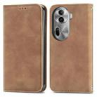 For OPPO Reno11 Pro 5G EU Retro Skin Feel Magnetic Flip Leather Phone Case(Brown) - 1