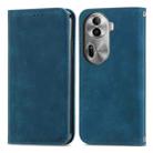 For OPPO Reno11 Pro 5G EU Retro Skin Feel Magnetic Flip Leather Phone Case(Blue) - 1