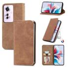 For OPPO Reno11 F 5G Retro Skin Feel Magnetic Flip Leather Phone Case(Brown) - 1