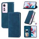 For OPPO Reno11 F 5G Retro Skin Feel Magnetic Flip Leather Phone Case(Blue) - 1