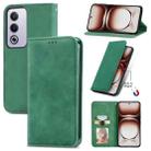 For OPPO A3 Pro Retro Skin Feel Magnetic Flip Leather Phone Case(Green) - 1