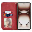 For OPPO A3 Pro Retro Skin Feel Magnetic Flip Leather Phone Case(Red) - 3