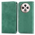 For OPPO Reno12 F Retro Skin Feel Magnetic Flip Leather Phone Case(Green) - 1