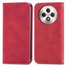 For OPPO Reno12 F Retro Skin Feel Magnetic Flip Leather Phone Case(Red) - 1