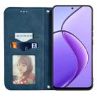 For OPPO Reno12 F Retro Skin Feel Magnetic Flip Leather Phone Case(Blue) - 3