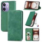 For OPPO A3X Retro Skin Feel Magnetic Flip Leather Phone Case(Green) - 1