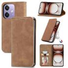 For OPPO A3X Retro Skin Feel Magnetic Flip Leather Phone Case(Grey) - 1