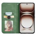 For OPPO Reno12 Pro Global Retro Skin Feel Magnetic Flip Leather Phone Case(Green) - 3