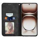 For OPPO Reno12 Pro Global Retro Skin Feel Magnetic Flip Leather Phone Case(Black) - 3