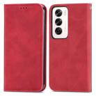 For OPPO Reno12 Pro Global Retro Skin Feel Magnetic Flip Leather Phone Case(Red) - 2