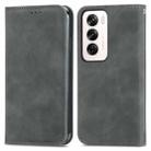 For OPPO Reno12 Pro Global Retro Skin Feel Magnetic Flip Leather Phone Case(Grey) - 2