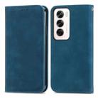 For OPPO Reno12 Pro Global Retro Skin Feel Magnetic Flip Leather Phone Case(Blue) - 2