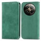 For  Realme 12+ Retro Skin Feel Magnetic Flip Leather Phone Case(Green) - 1