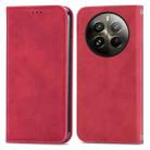 For  Realme 12+ Retro Skin Feel Magnetic Flip Leather Phone Case(Red) - 1