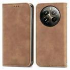 For  Realme 12 Pro Retro Skin Feel Magnetic Flip Leather Phone Case(Brown) - 1