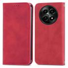 For  Realme 12 Retro Skin Feel Magnetic Flip Leather Phone Case(Red) - 1